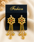 GOLD FLORAL DANGLER EARRING