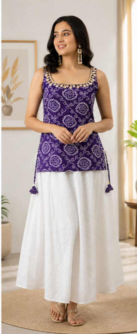 Premium Ethnic Purple Kurti Set with Graceful Fit