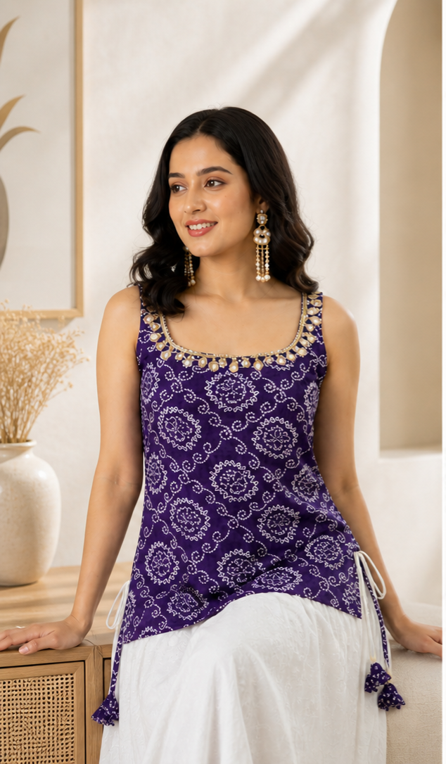 Premium Ethnic Purple Kurti Set with Graceful Fit