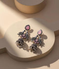 Handcrafted Vintage Pink Stone Jhumki with Pearls